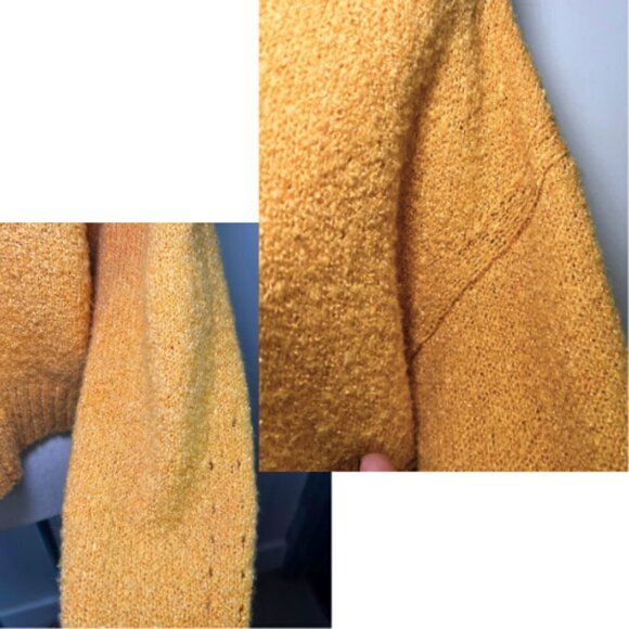 VERO MODA Yellow Fuzzy Front Seam Pullover Sweater Size S - Picture 12 of 14